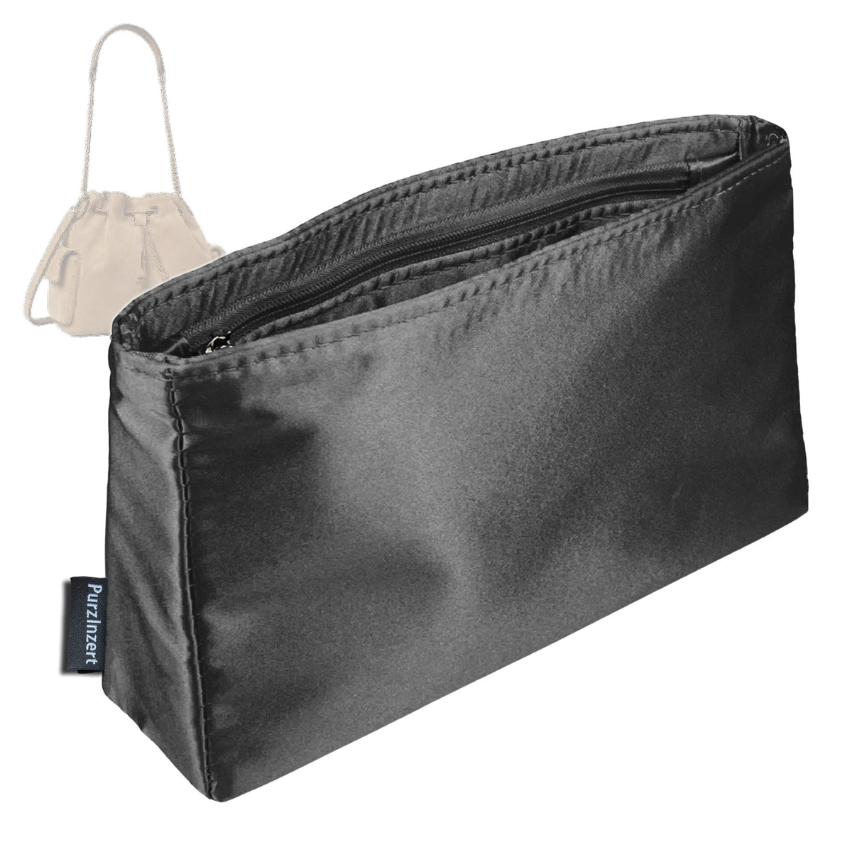 Bag Insert for (Tory Burch, Regular Charlie Drawstring Shoulder Bag) Organizer Tote Purse Organiser Liner Shaper [Premium Silk Material]