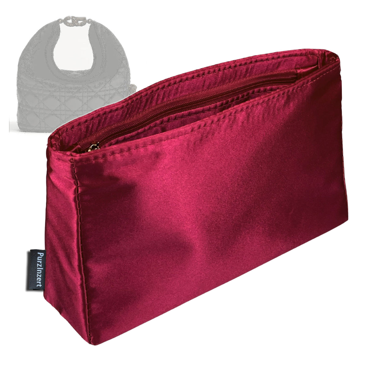 Bag Insert for (Dior, Small Toujours Hobo) Organizer Tote Purse Organiser Liner Shaper [Premium Silk Material]