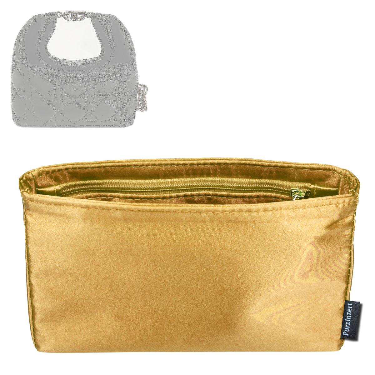 Bag Insert for (Dior, Mini Toujours Hobo) Organizer Tote Purse Organiser Liner Shaper [Premium Silk Material]