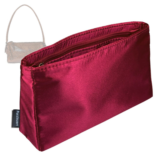 Bag Insert for (Miu Miu, Shiny Leather Pouch) Organizer Tote Purse Organiser Liner Shaper [Premium Silk Material]