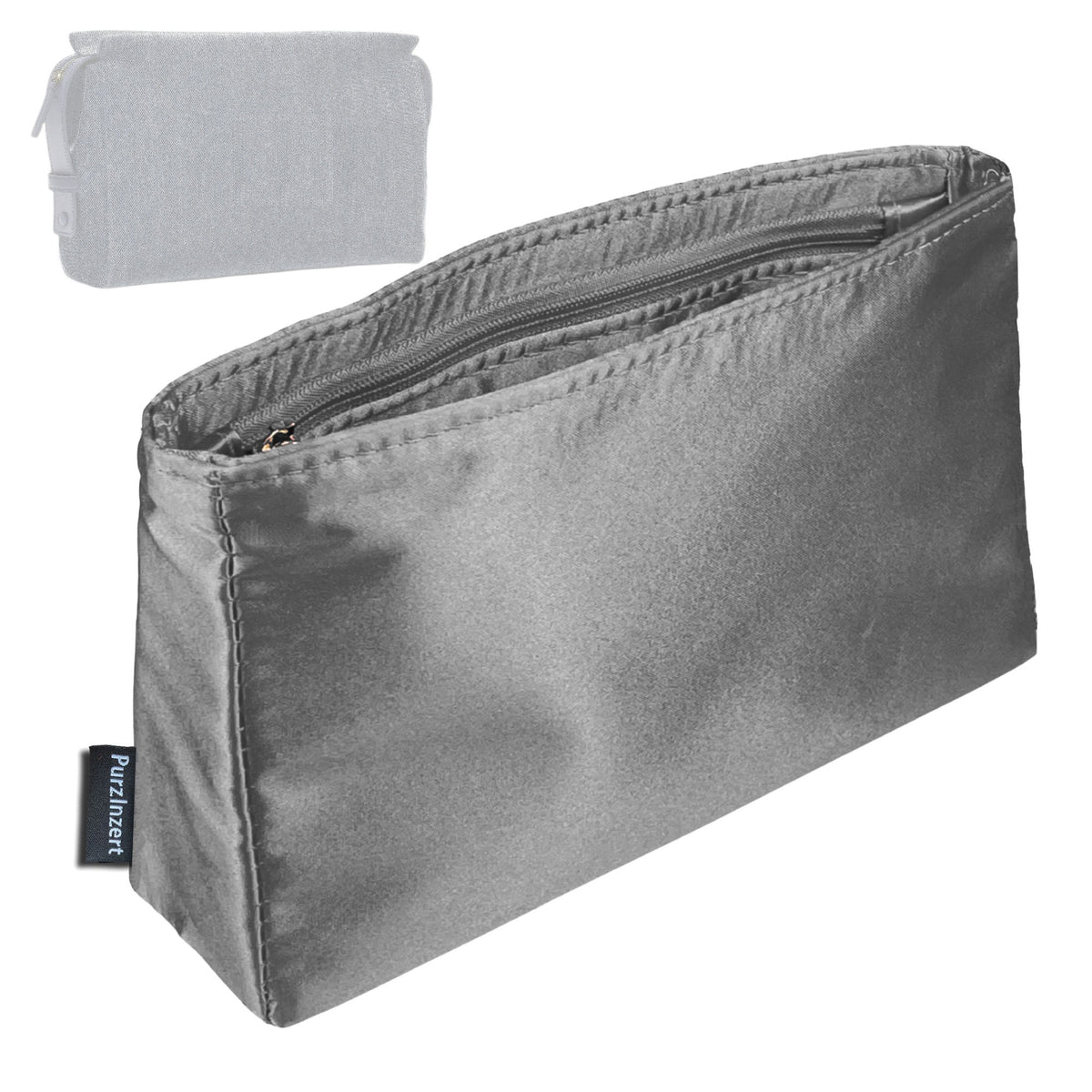 Bag Insert for (Chanel, Zipped Pouch) Organizer Tote Purse Organiser Liner Shaper [Premium Silk Material]