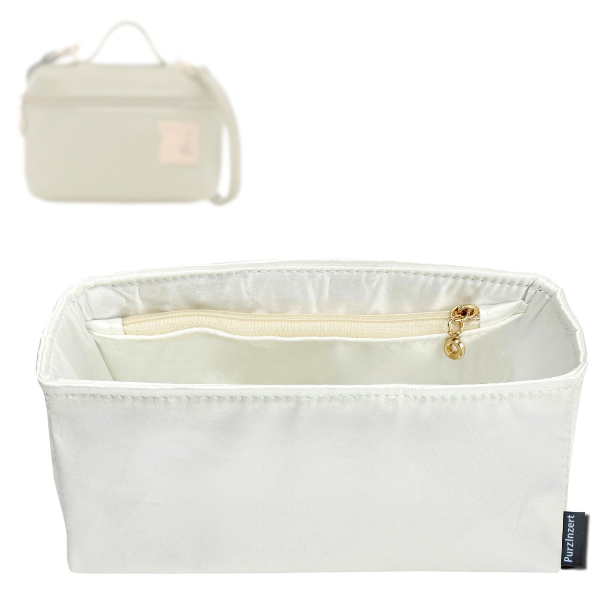 Bag Insert for (Longchamp, Le Pliage Xtra XS Crossbody bag) Organizer Tote Purse Organiser Liner Shaper [Premium Silk Material]