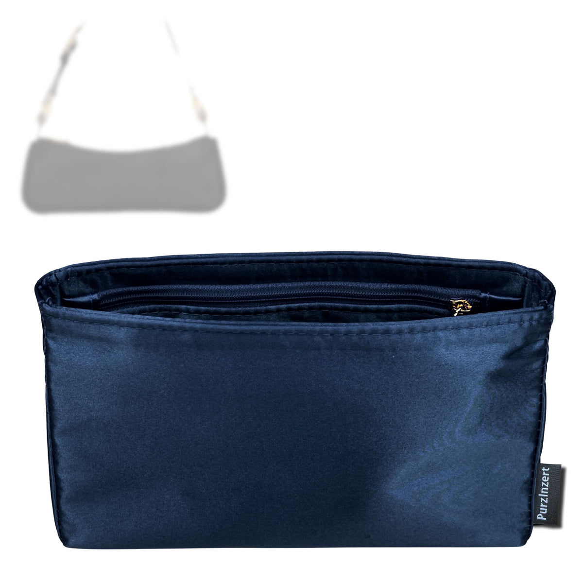 Bag Insert for (Longchamp, Looong M Shoulder bag) Organizer Tote Purse Organiser Liner Shaper [Premium Silk Material]