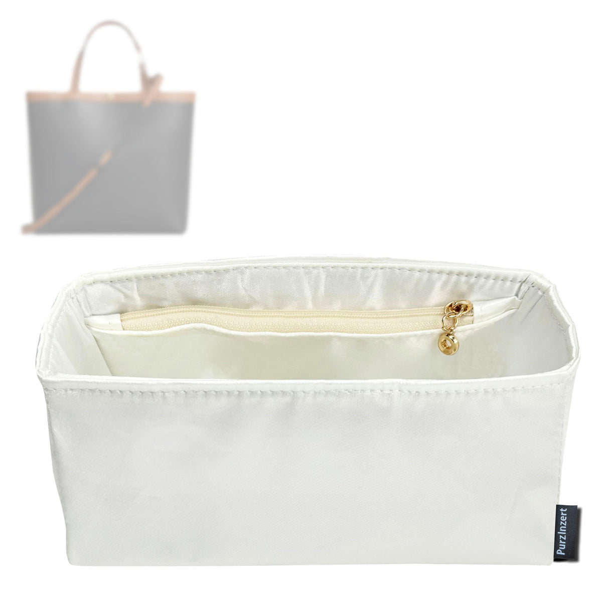 Bag Insert for (Celine, Small Square Cabas) Organizer Tote Purse Organiser Liner Shaper [Premium Silk Material]