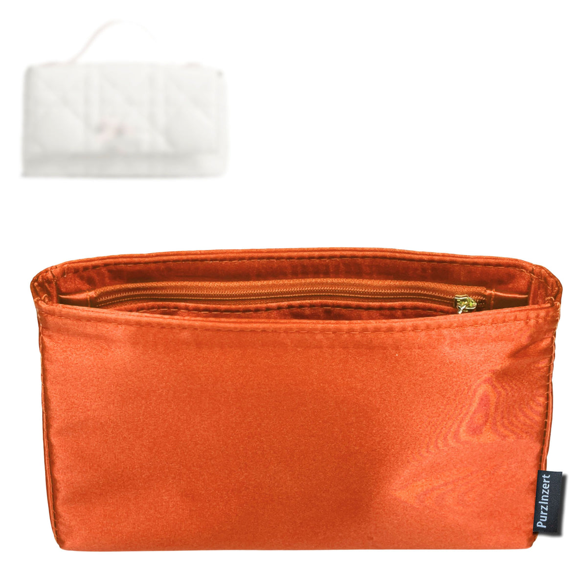 Bag Insert for (Dior, Qixi My Tender Top Handle Mini Bag) Organizer Tote Purse Organiser Liner Shaper [Premium Silk Material]