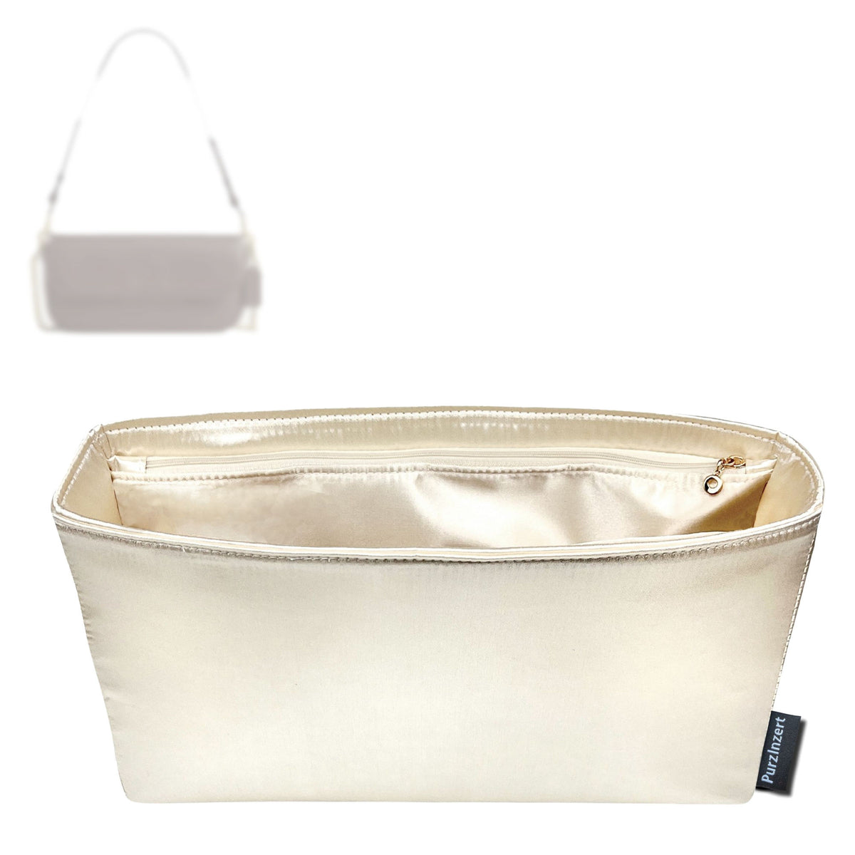 Bag Insert for (Coach, Brook Flap Chain Bag) Organizer Tote Purse Organiser Liner Shaper [Premium Silk Material]