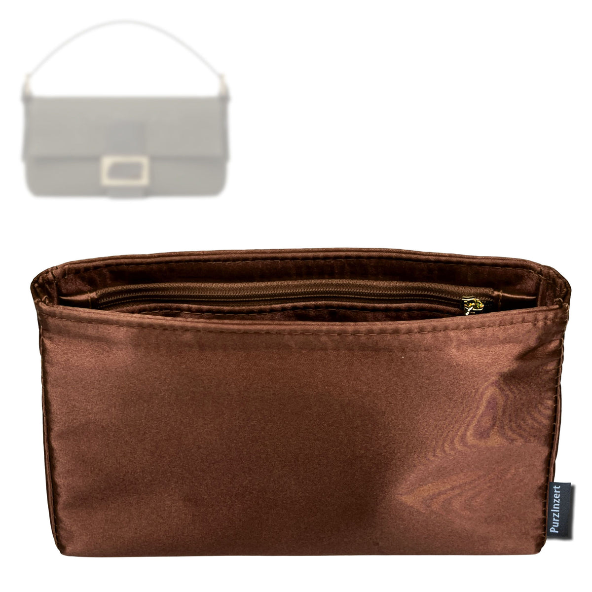 Bag Insert for (Fendi, Baguett* 26424) Organizer Tote Purse Organiser Liner Shaper [Premium Silk Material]