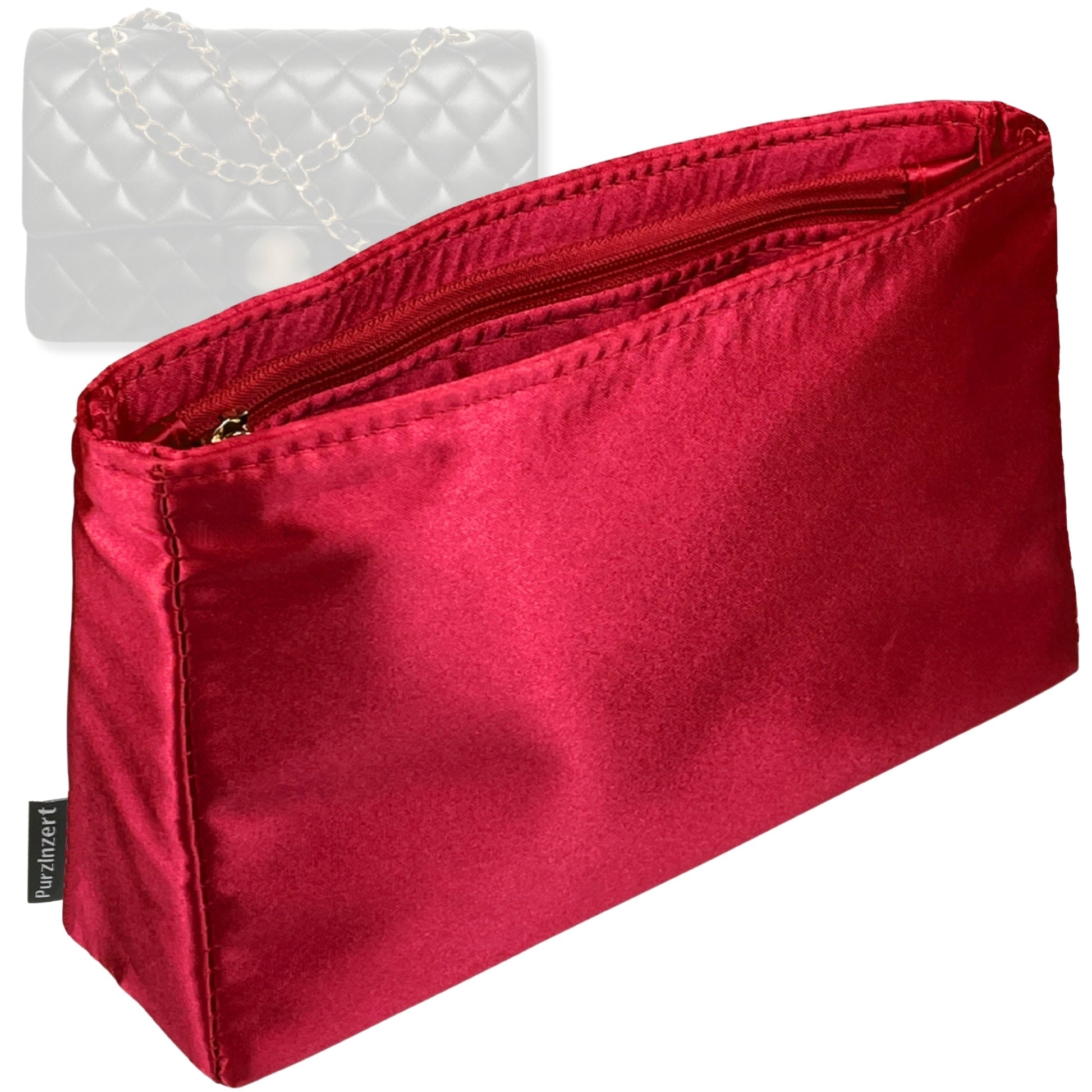 Bag Insert for (Chanel, Medium Classic Flap) Organizer Tote Purse Organiser Liner Shaper [Premium Silk Material]