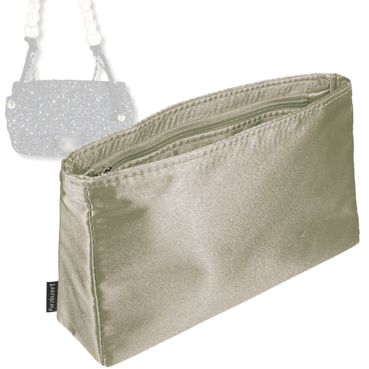 Bag Insert for (Chanel, Pearl Handle Flap Bag) Organizer Tote Purse Organiser Liner Shaper [Premium Silk Material]