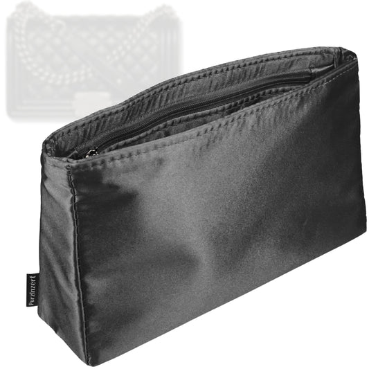 Bag Insert for (Chanel, Boy Chanel Large) Organizer Tote Purse Organiser Liner Shaper [Premium Silk Material]