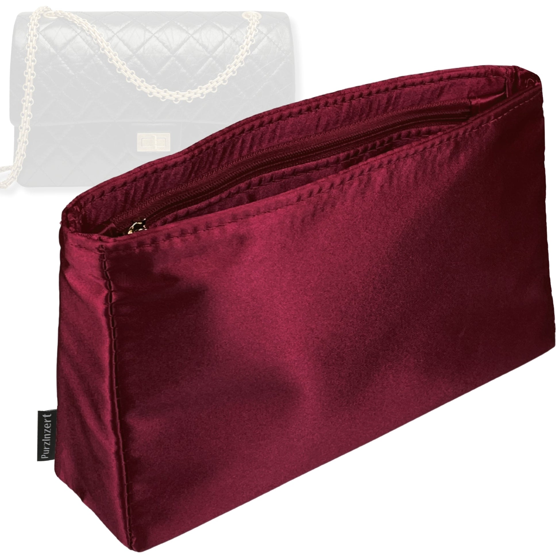 Bag Insert for (Chanel, 2.55 Handbag Medium 24cm) Organizer Tote Purse Organiser Liner Shaper [Premium Silk Material]