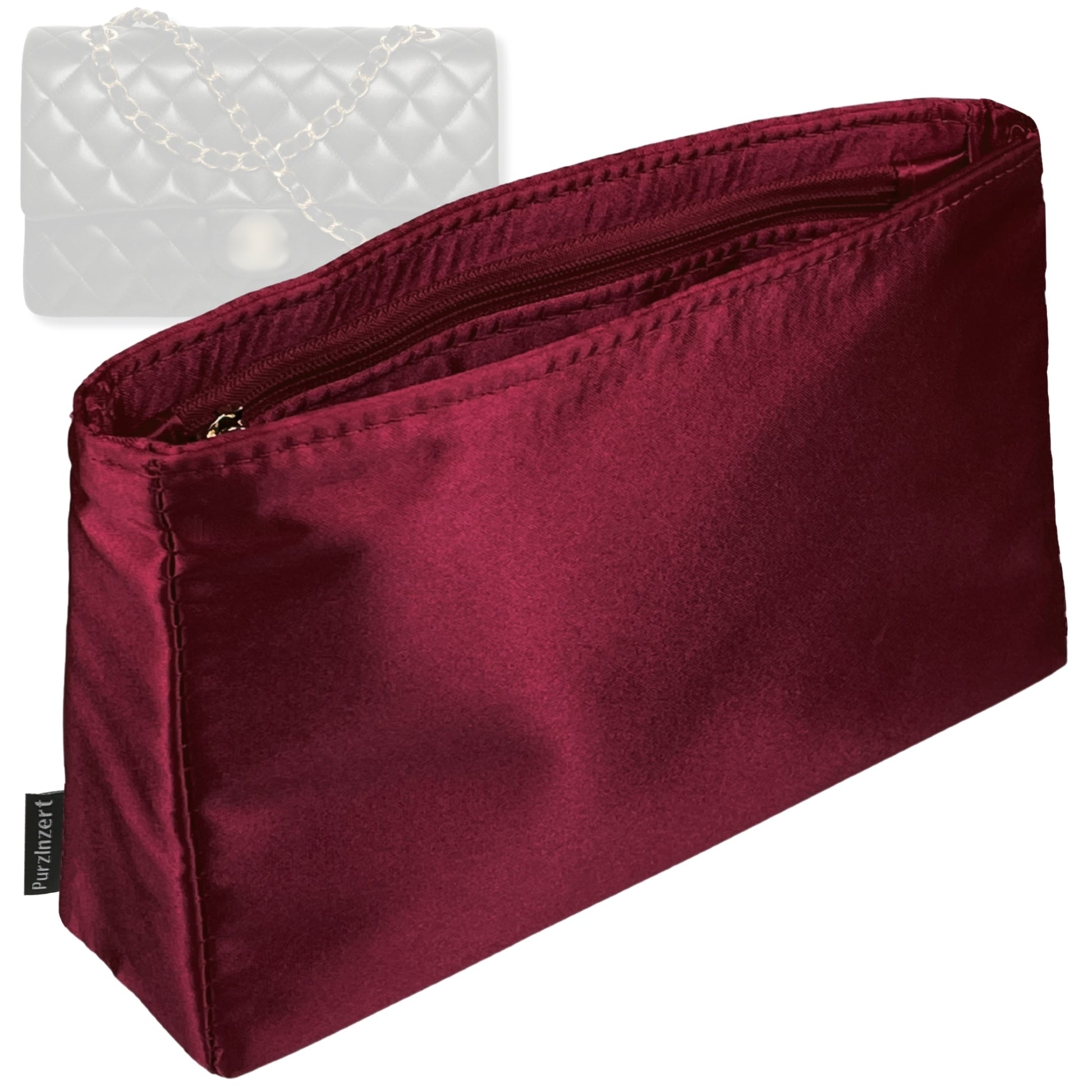 Bag Insert for (Chanel, Small Classic Flap) Organizer Tote Purse Organiser Liner Shaper [Premium Silk Material]