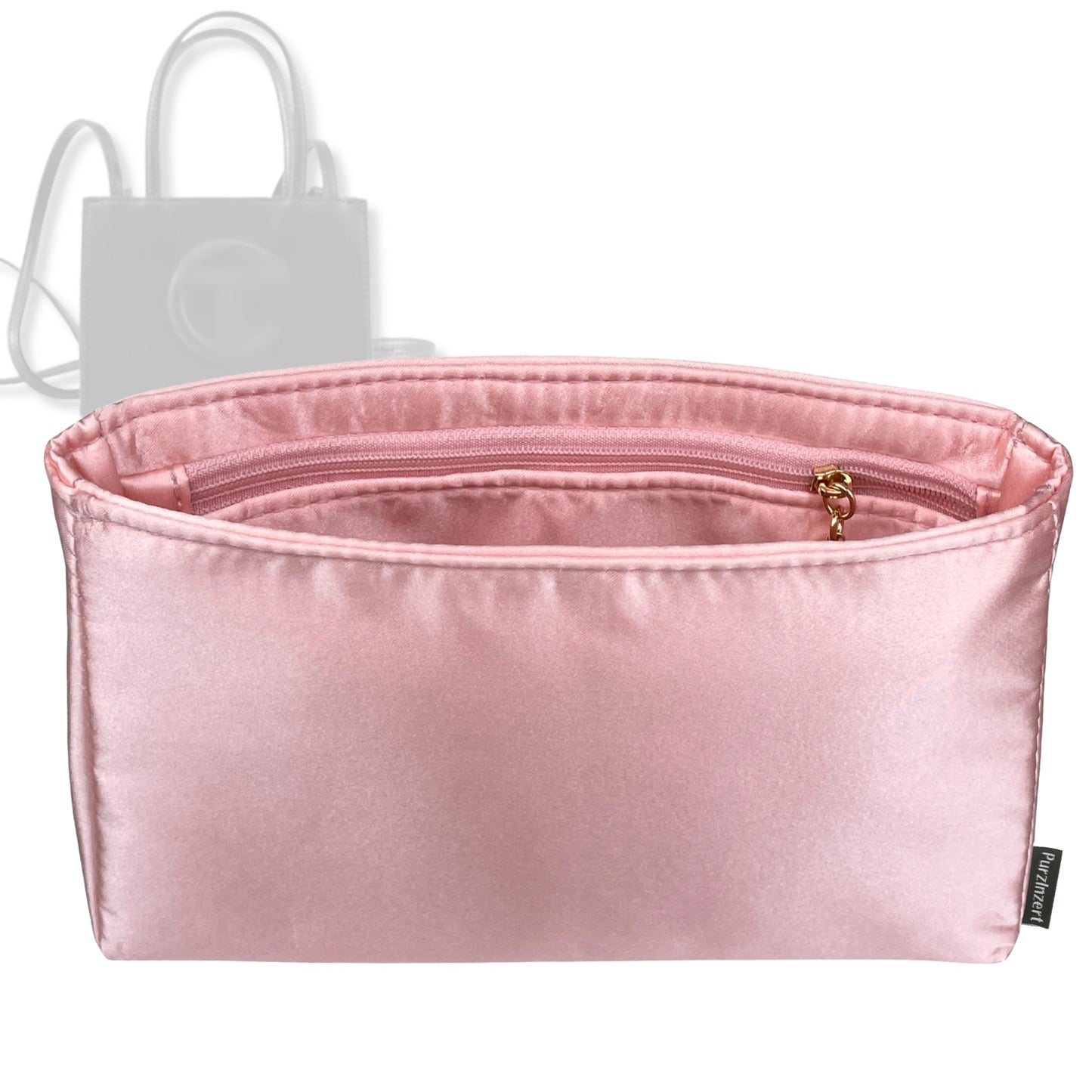 Bag Insert for (Telfar, Small Shopping Bag) Organizer Tote Purse Organiser Liner Shaper [Premium Silk Material]