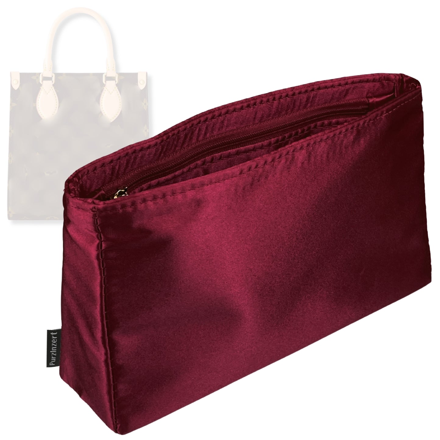 Bag Insert for (LV, Petit Sac Plat) Organizer Tote Purse Organiser Liner Shaper [Premium Silk Material]