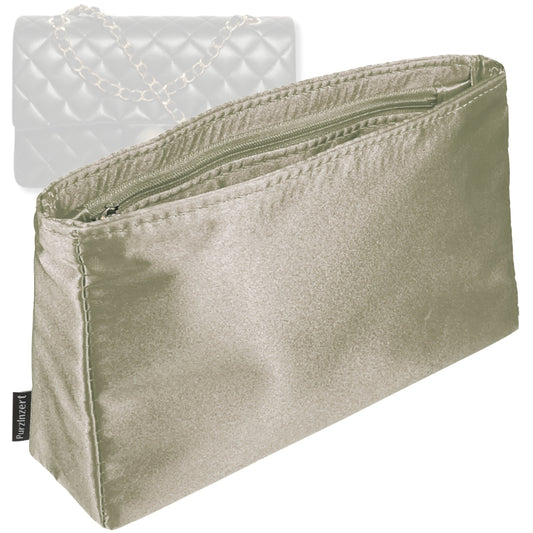 Bag Insert for (Chanel, Large Classic Flap) Organizer Tote Purse Organiser Liner Shaper [Premium Silk Material]