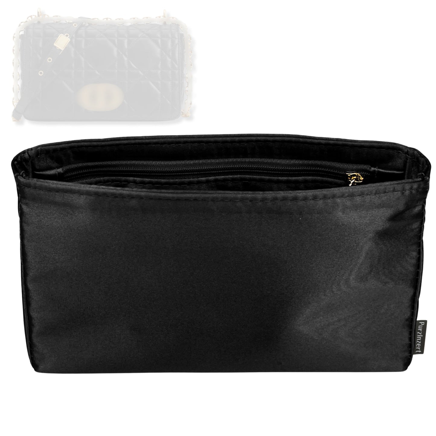 Bag Insert for (Dior, Medium Dior Caro Bag) Organizer Tote Purse Organiser Liner Shaper [Premium Silk Material]