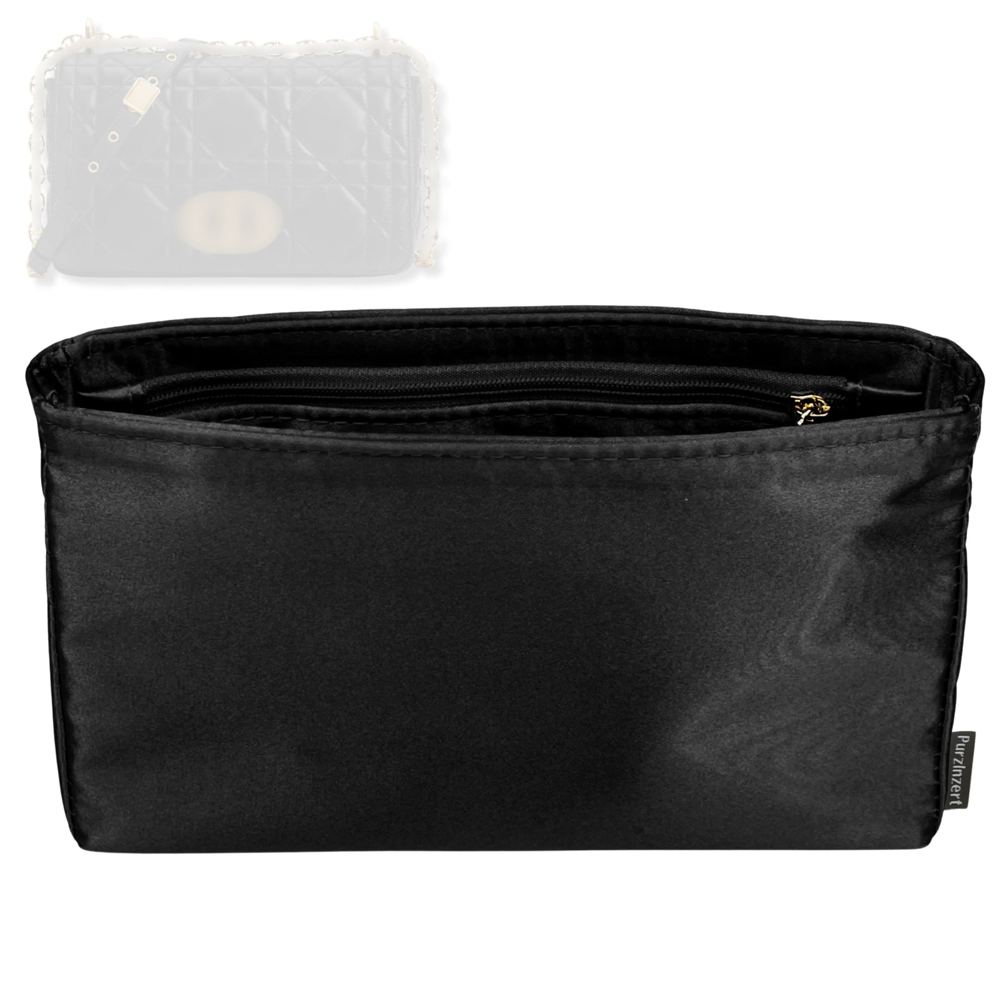 Bag Insert for (Dior, Medium Dior Caro Bag) Organizer Tote Purse Organiser Liner Shaper [Premium Silk Material]