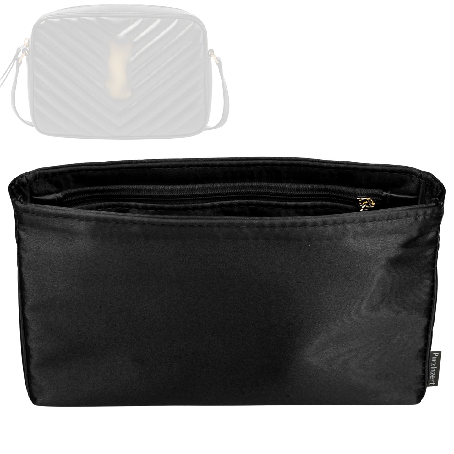 Bag Insert for (Saint Laurent (YSL), Lou Camera Bag) Organizer Tote Purse Organiser Liner Shaper [Premium Silk Material]