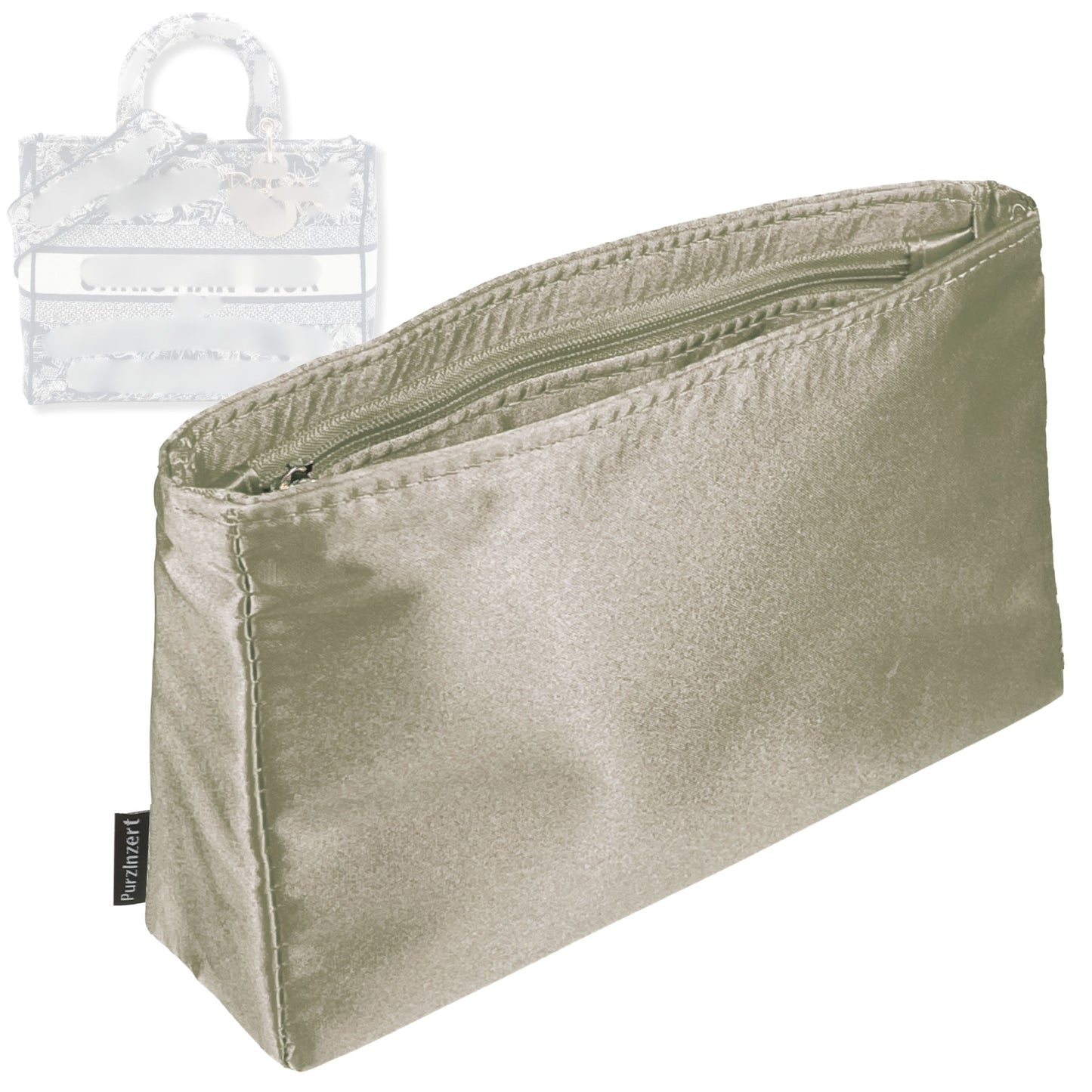Bag Insert for (Dior, Medium Lady D-Lite Bag) Organizer Tote Purse Organiser Liner Shaper [Premium Silk Material]