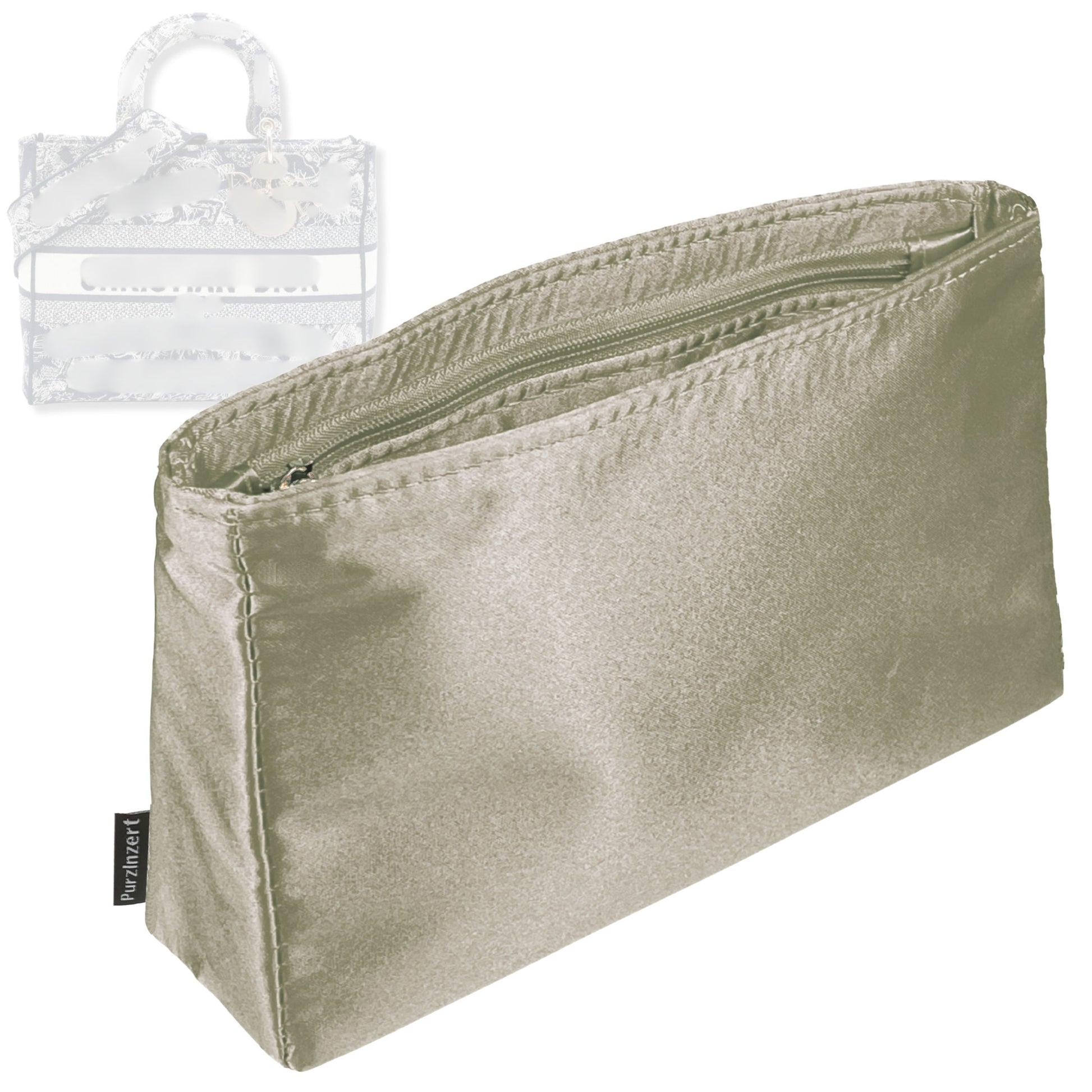 Bag Insert for (Dior, Medium Lady D-Lite Bag) Organizer Tote Purse Organiser Liner Shaper [Premium Silk Material]