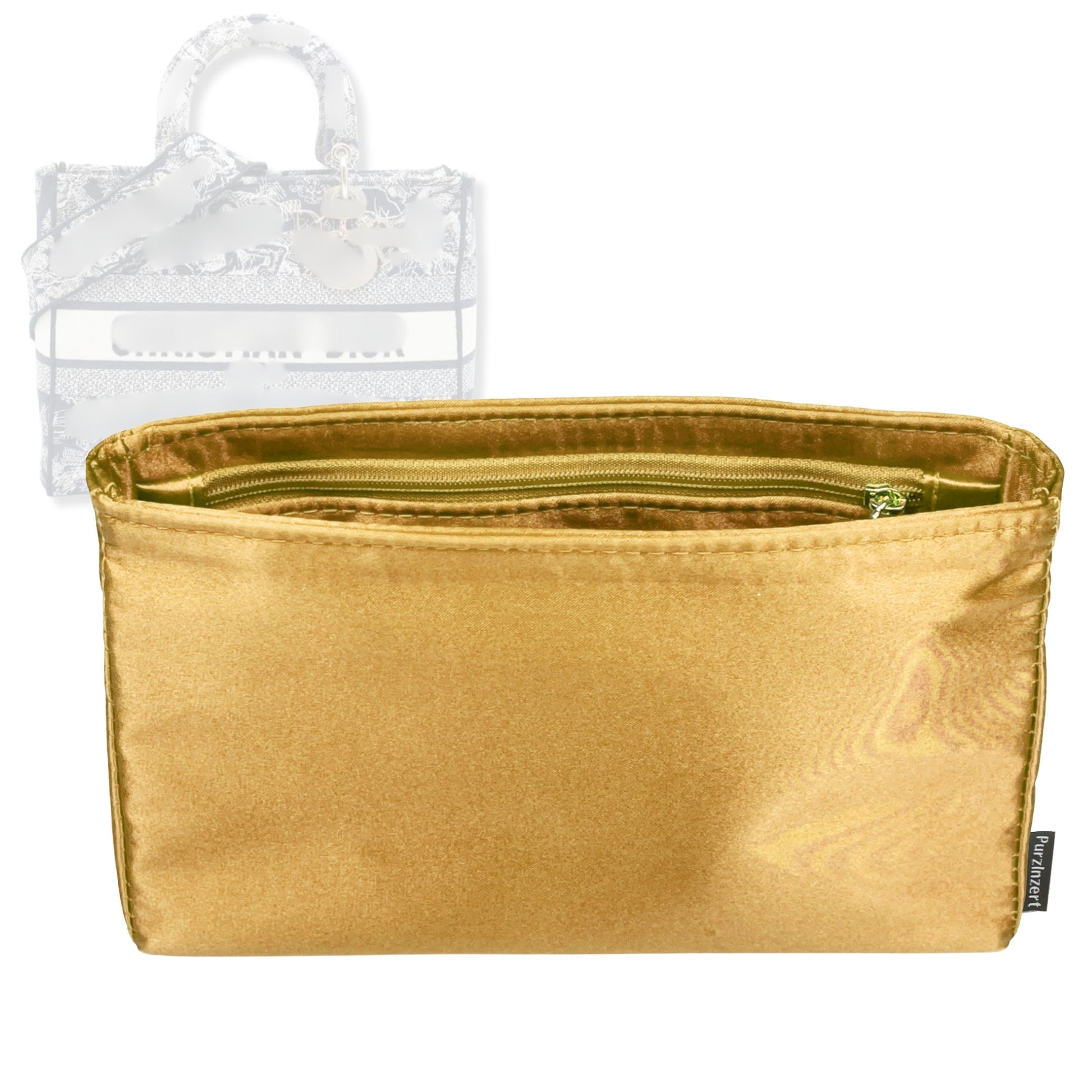 Bag Insert for (Dior, Large Lady D-Lite Bag) Organizer Tote Purse Organiser Liner Shaper [Premium Silk Material]