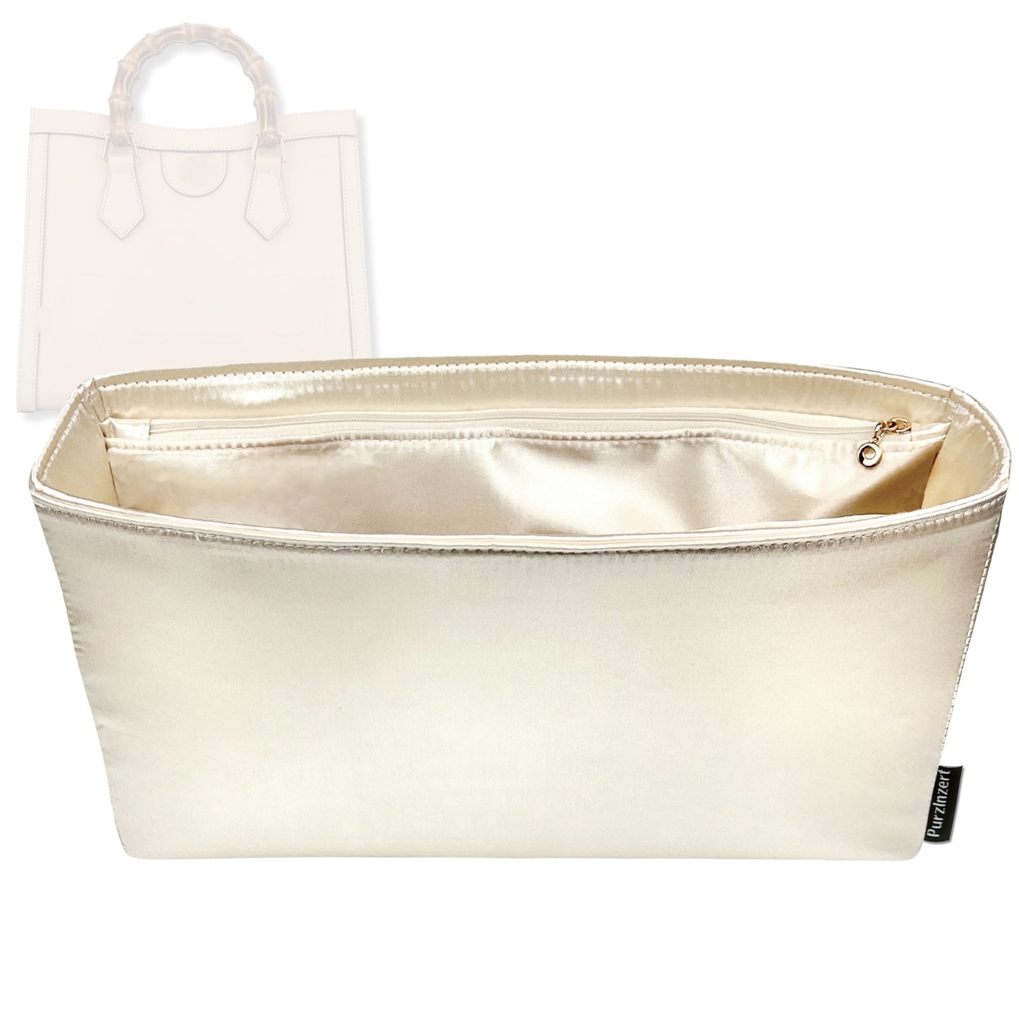 Bag Insert for (Gucci, Diana Mini Tote) Organizer Tote Purse Organiser Liner Shaper [Premium Silk Material]