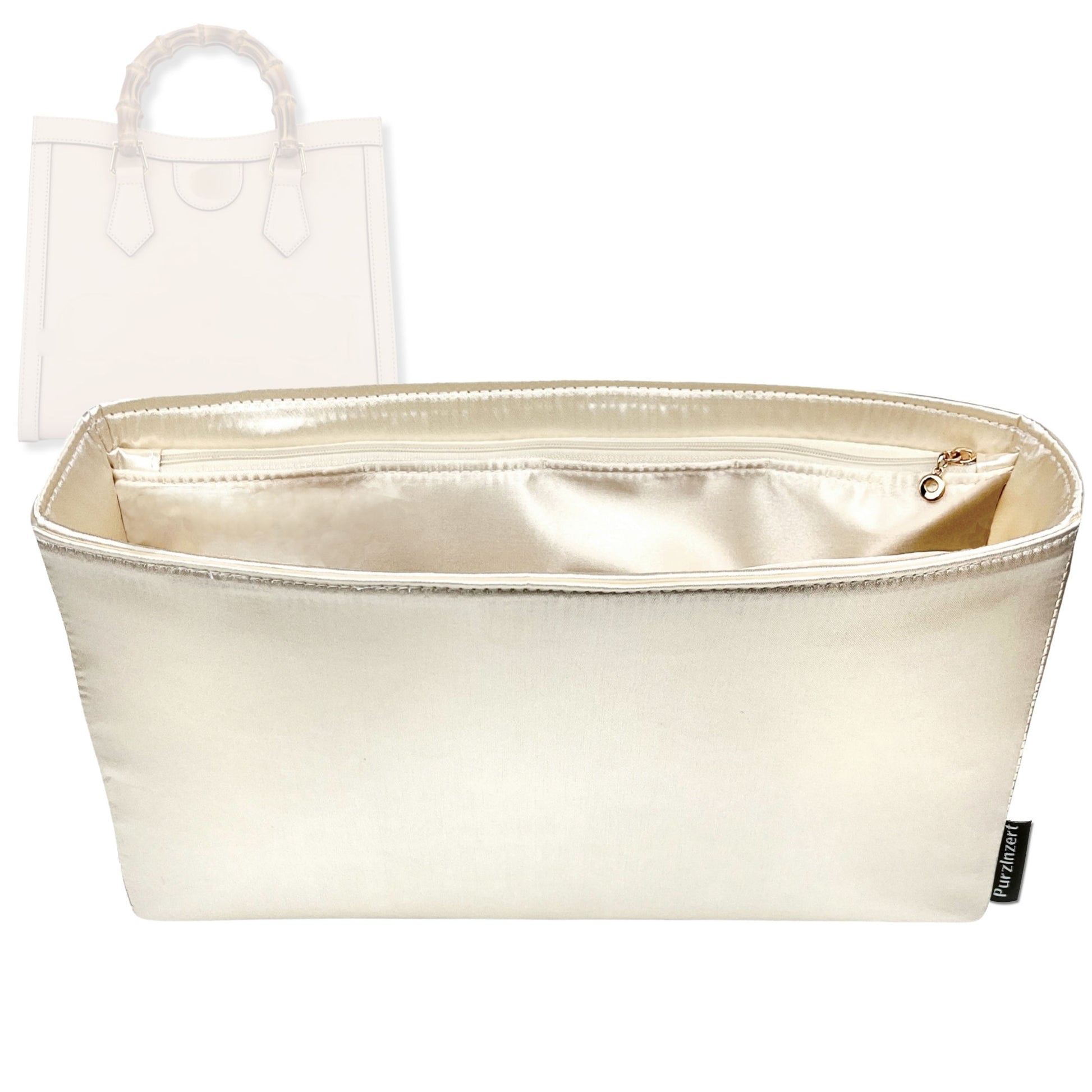 Bag Insert for (Gucci, Diana Mini Tote) Organizer Tote Purse Organiser Liner Shaper [Premium Silk Material]