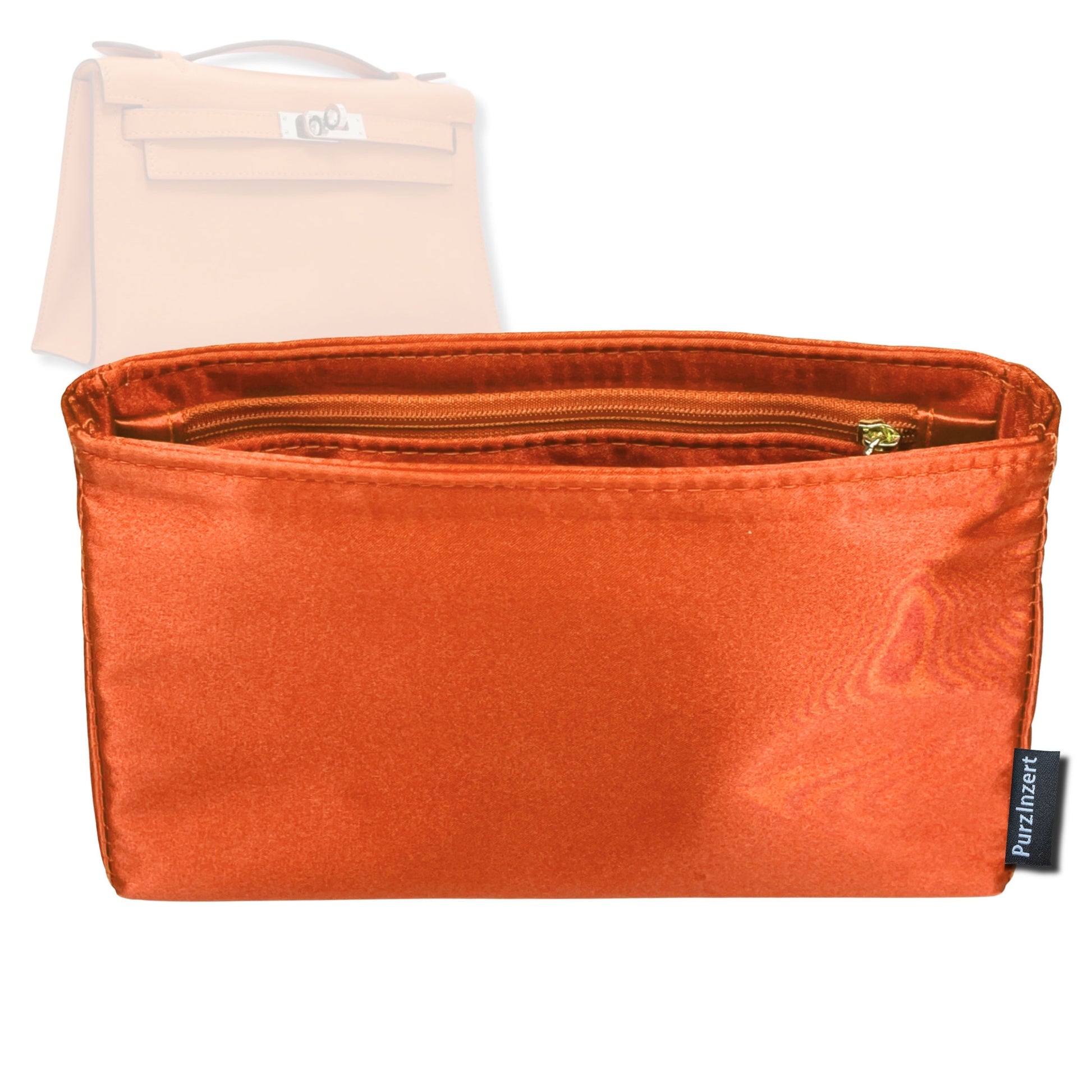 Bag Insert for (Hermes, Kelly Pochette 22) Organizer Tote Purse Organiser Liner Shaper [Premium Silk Material]