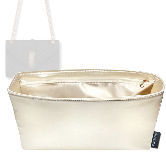 Bag Insert for (Saint Laurent (YSL), Envelope Large) Organizer Tote Purse Organiser Liner Shaper [Premium Silk Material]