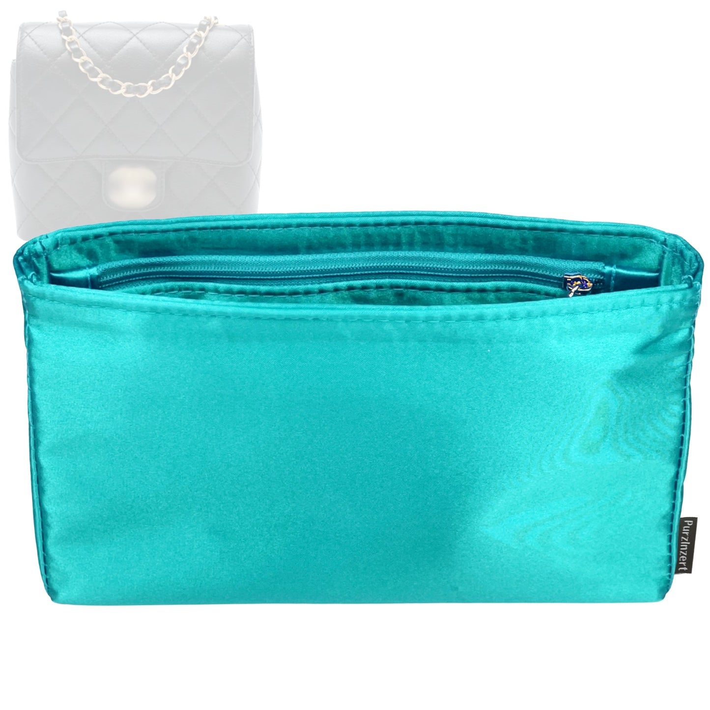 Bag Insert for (Chanel, Mini Square Classic Flap) Organizer Tote Purse Organiser Liner Shaper [Premium Silk Material]