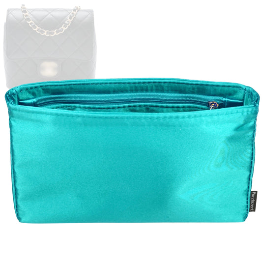 Bag Insert for (Chanel, Mini Square Classic Flap) Organizer Tote Purse Organiser Liner Shaper [Premium Silk Material]
