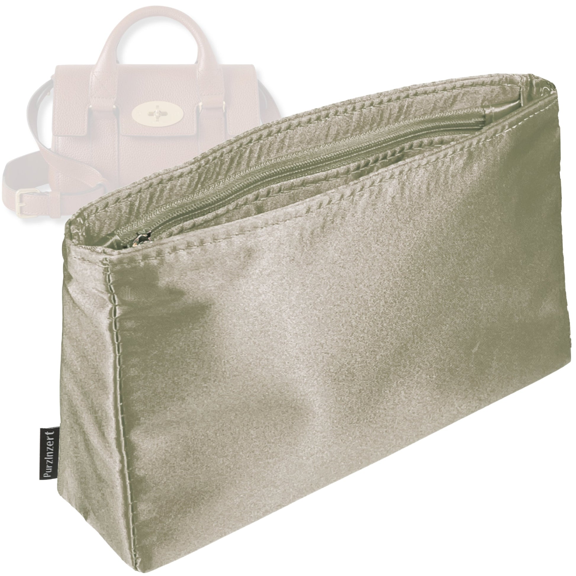 Bag Insert for (Mulberry, Mini Bayswater) Organizer Tote Purse Organiser Liner Shaper [Premium Silk Material]