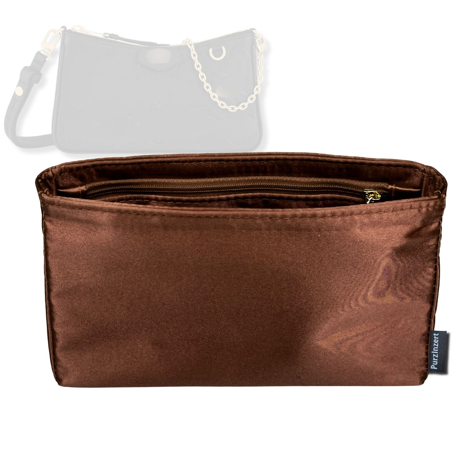 Bag Insert for (LV, Easy Pouch On Strap) Organizer Tote Purse Organiser Liner Shaper [Premium Silk Material]