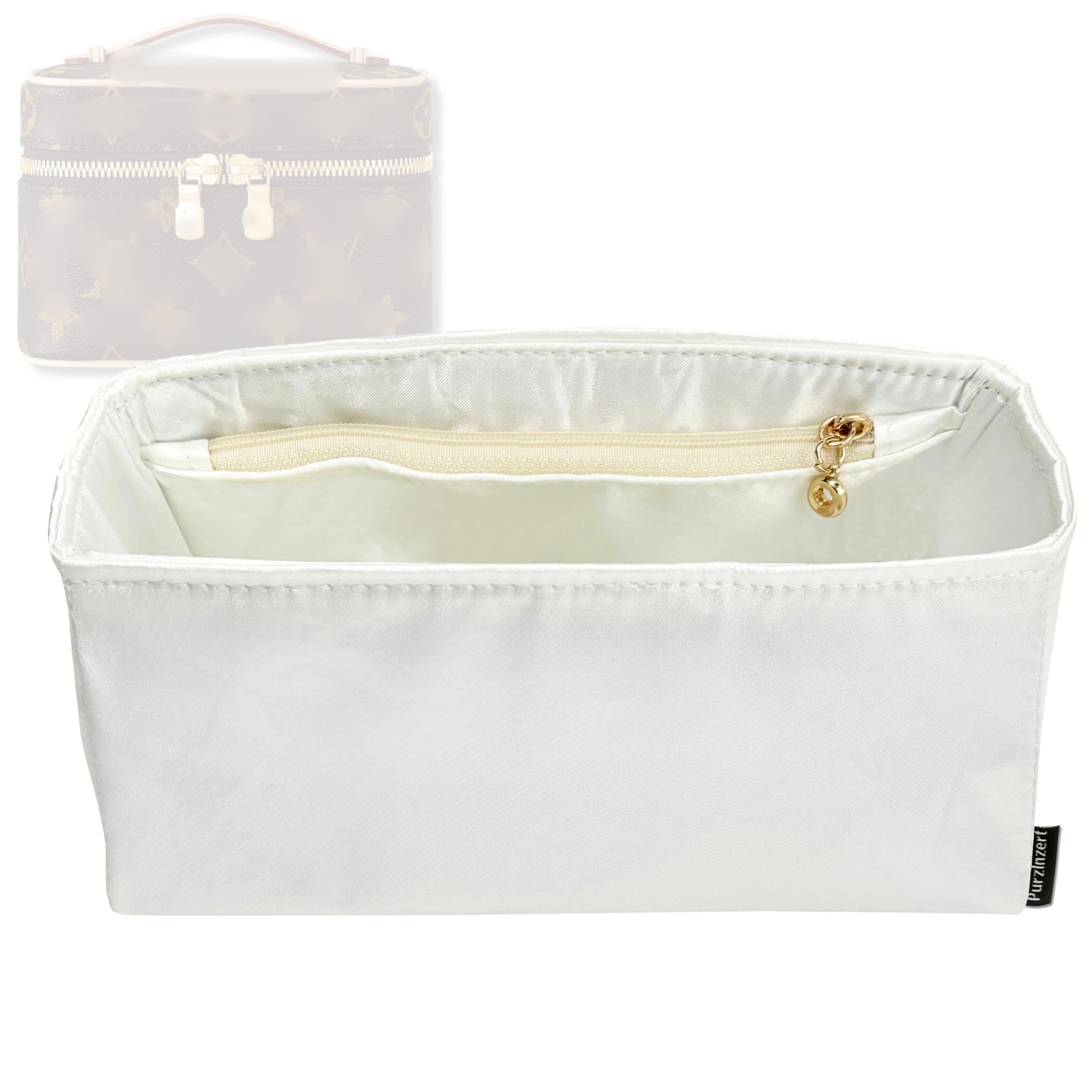 Bag Insert for (LV, Nice Nano) Organizer Tote Purse Organiser Liner Shaper [Premium Silk Material]