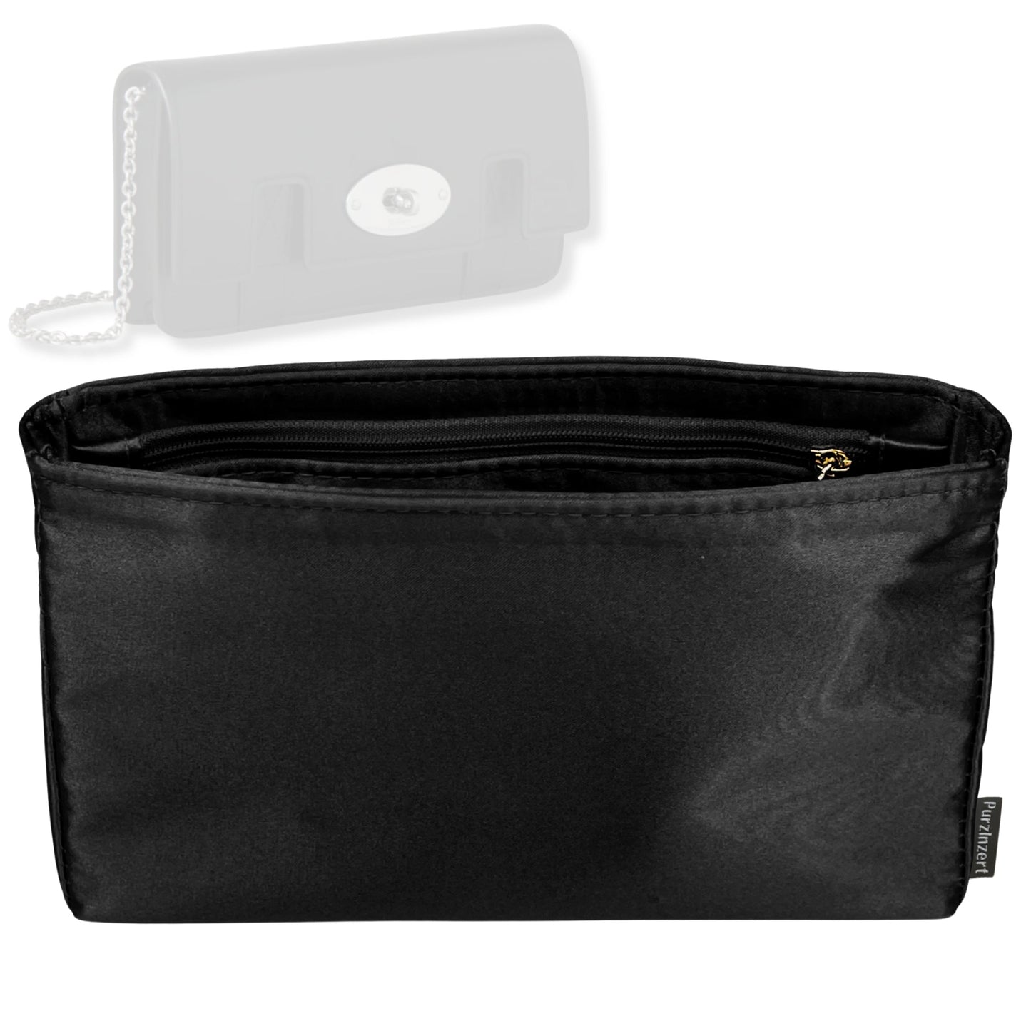 Bag Insert for (Mulberry, East West Bayswater Clutch) Organizer Tote Purse Organiser Liner Shaper [Premium Silk Material]