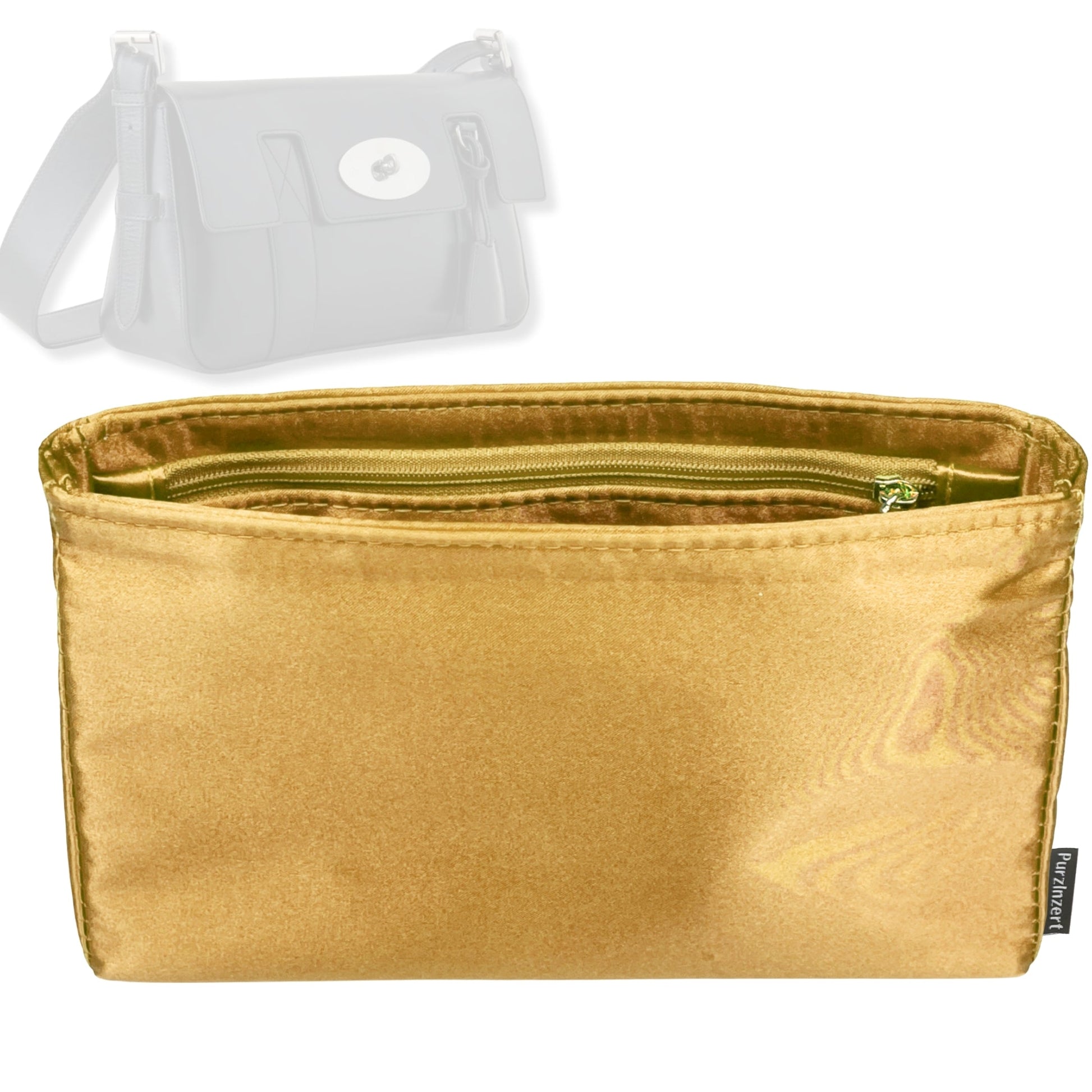 Bag Insert for (Mulberry, East West Bayswater Shoulder) Organizer Tote Purse Organiser Liner Shaper [Premium Silk Material]