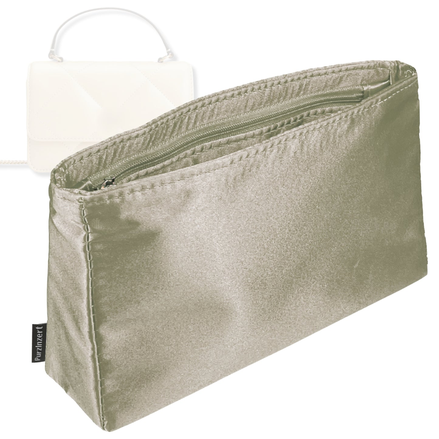 Bag Insert for (Tory Burch, Kira Diamond Quilt Top-Handle) Organizer Tote Purse Organiser Liner Shaper [Premium Silk Material]