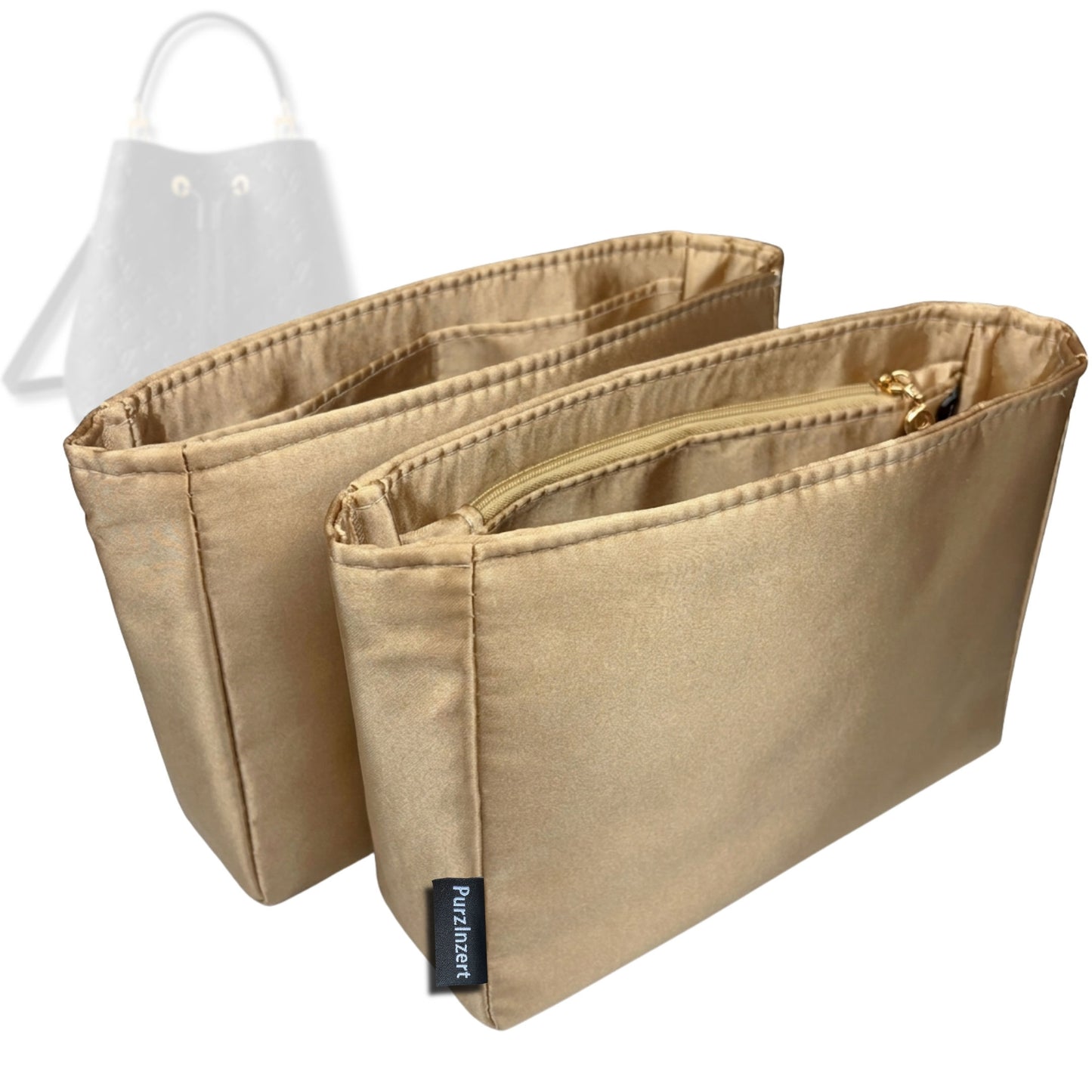 Bag Insert for (LV, NéoNoé MM (Medium)) Organizer Tote Purse Organiser Liner Shaper [Premium Silk Material]