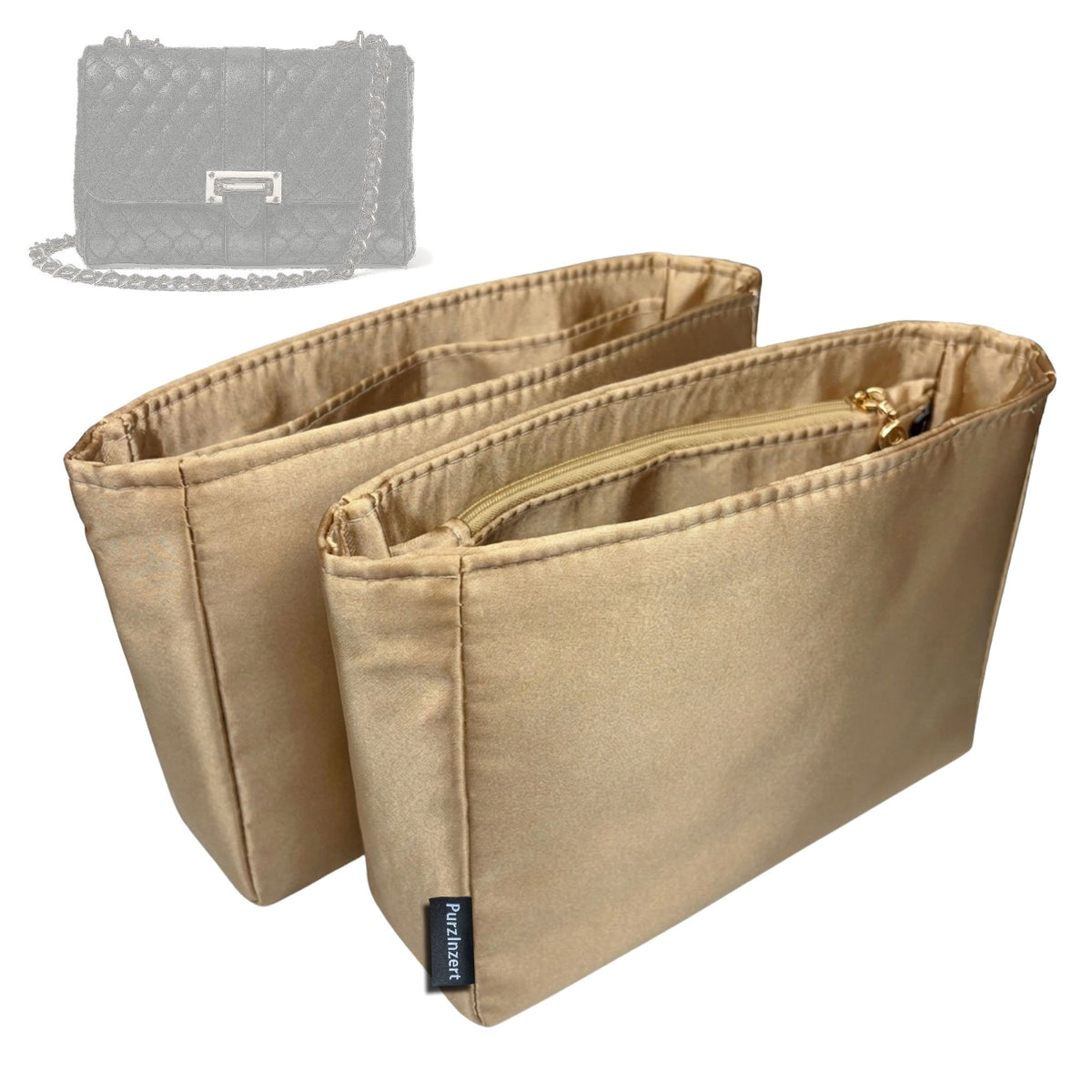 Bag Insert for (Aspinal of London, Large Lottie) Organizer Tote Purse Organiser Liner Shaper [Premium Silk Material]