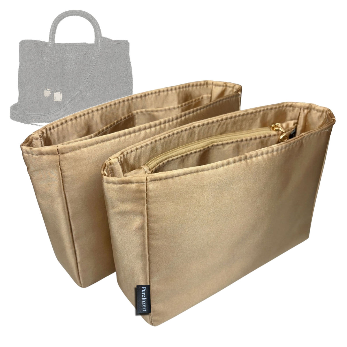 Bag Insert for (Aspinal of London, Midi London Tote) Organizer Tote Purse Organiser Liner Shaper [Premium Silk Material]