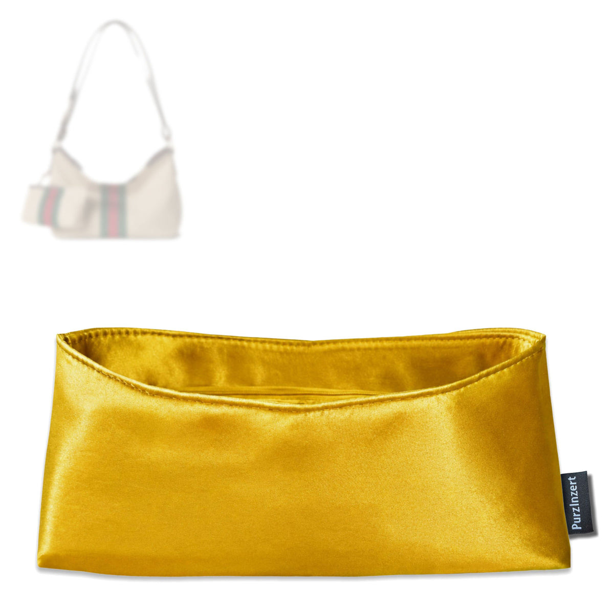Bag Insert for (Gucci, Medium Shoulder Bag with Web) Organizer Tote Purse Organiser Liner Shaper [Premium Silk Material]