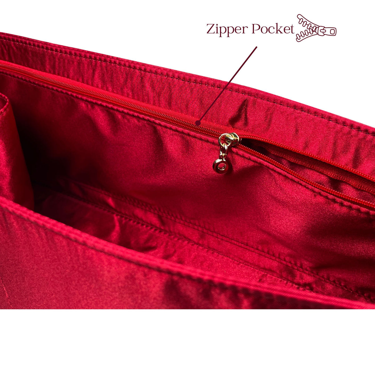 Bag Insert for (Coach, Chelsea Shoulder Bag 26) Organizer of Silk Fabric