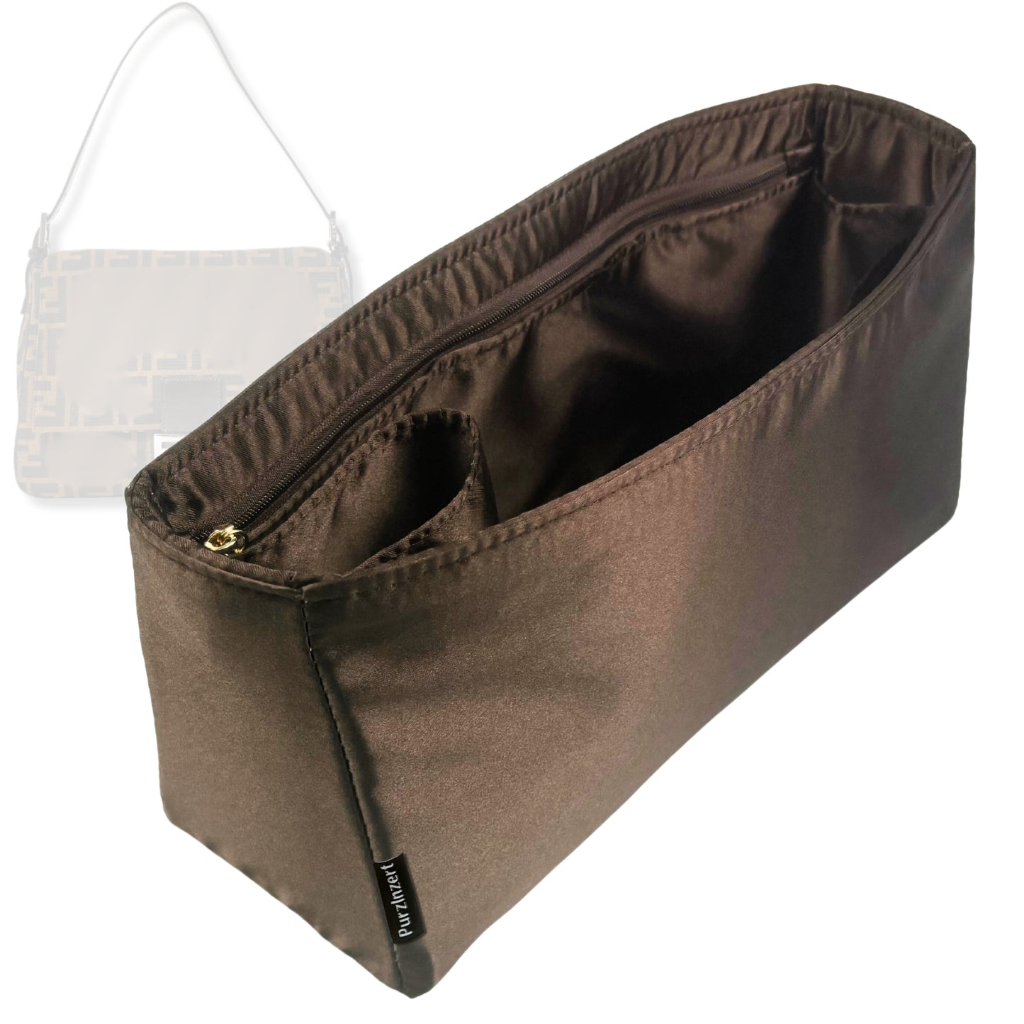 Bag Insert for (Fendi, Baguette Mama) Organizer Tote Purse Organiser Liner Shaper [Premium Silk Material]