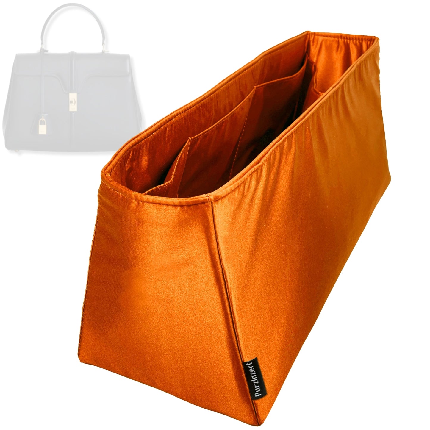 Bag Insert for (Celine, Mini 16 Bag) Organizer Tote Purse Organiser Liner Shaper [Premium Silk Material]