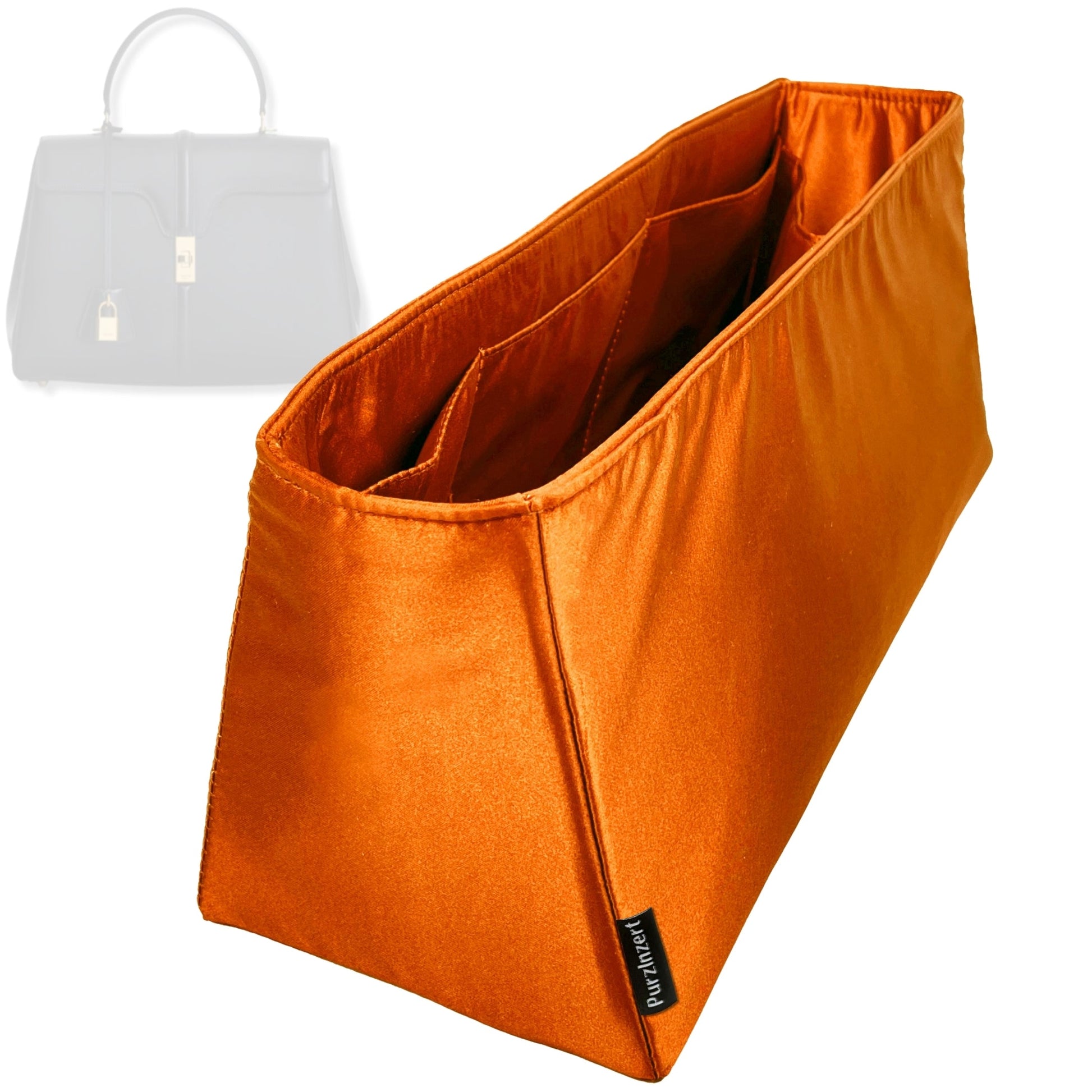 Bag Insert for (Celine, Mini 16 Bag) Organizer Tote Purse Organiser Liner Shaper [Premium Silk Material]
