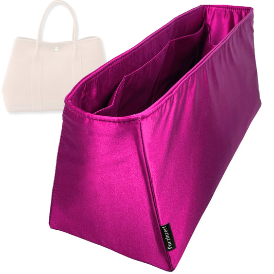 Bag Insert for (Hermes, Garden Party 30) Organizer Tote Purse Organiser Liner Shaper [Premium Silk Material]