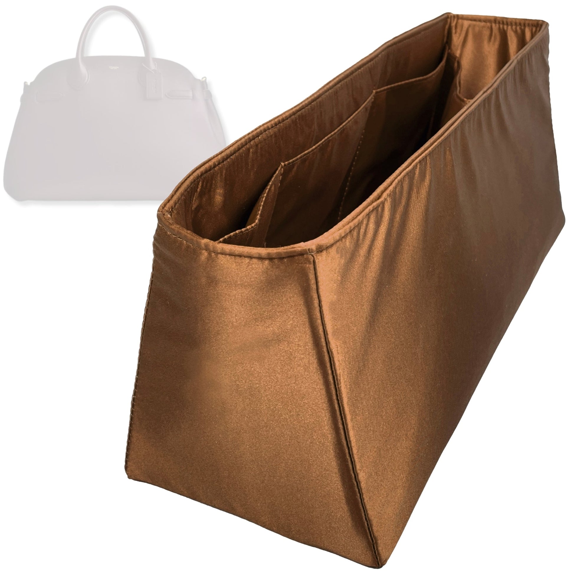 Bag Insert for (Coach, Soft Empire Carryall 28) Organizer Tote Purse Organiser Liner Shaper [Premium Silk Material]