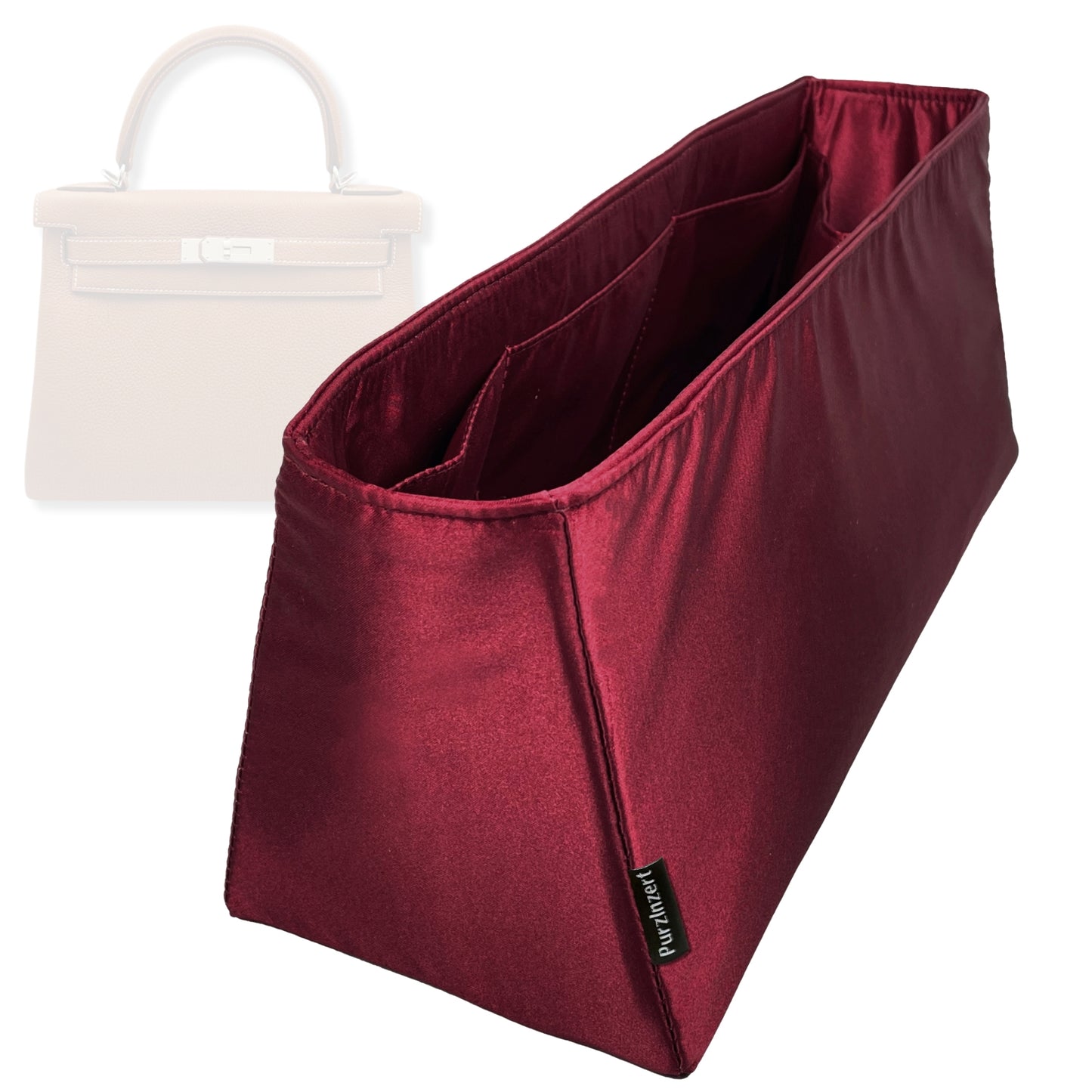 Bag Insert for (Hermes, Kelly 40) Organizer Tote Purse Organiser Liner Shaper [Premium Silk Material]
