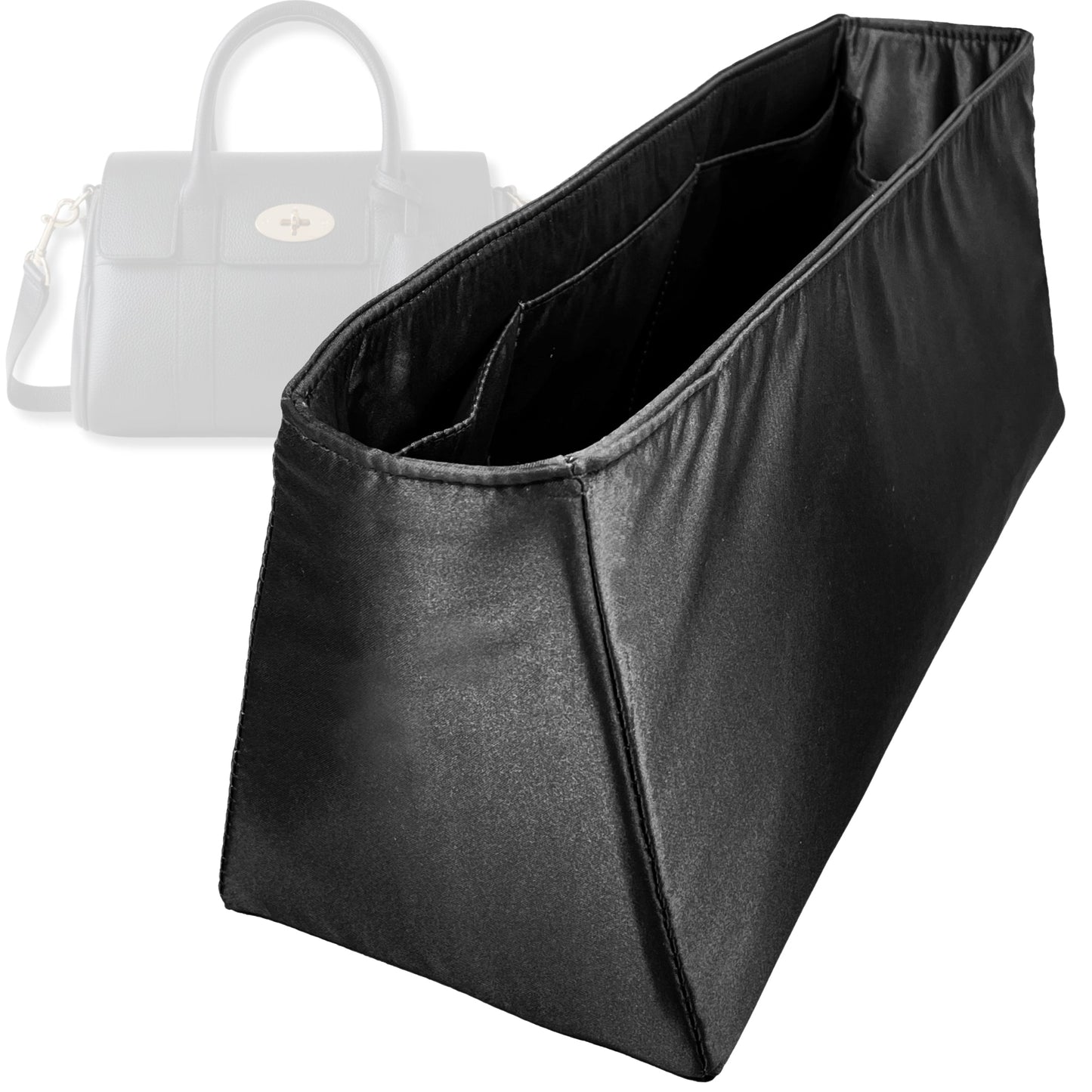 Bag Insert for (Mulberry, Bayswater Satchel) Organizer Tote Purse Organiser Liner Shaper [Premium Silk Material]