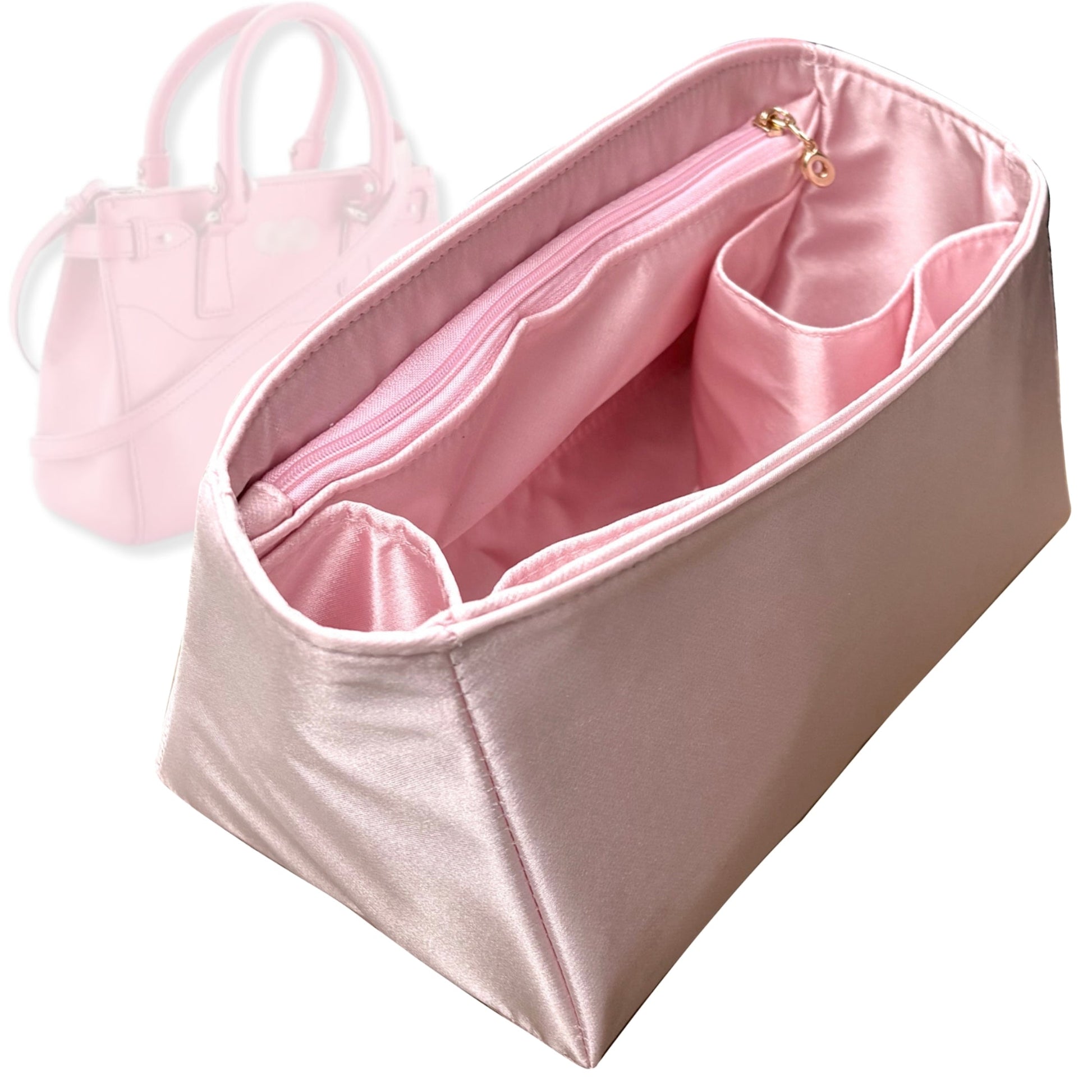Bag Insert for (Ferragamo, Beky Tote Bag) Organizer Tote Purse Organiser Liner Shaper [Premium Silk Material]